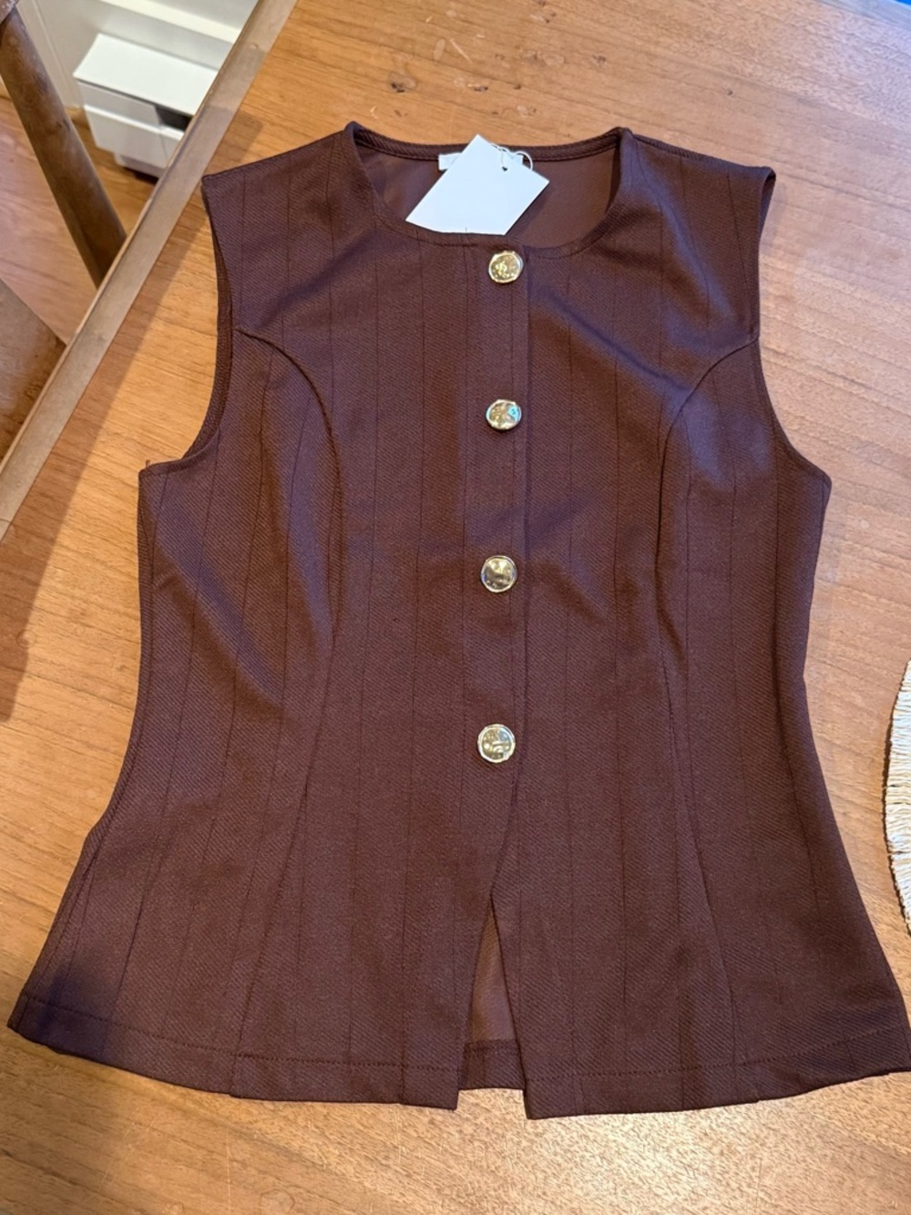 Zara Brown Vest NWT - Picture 5 of 5
